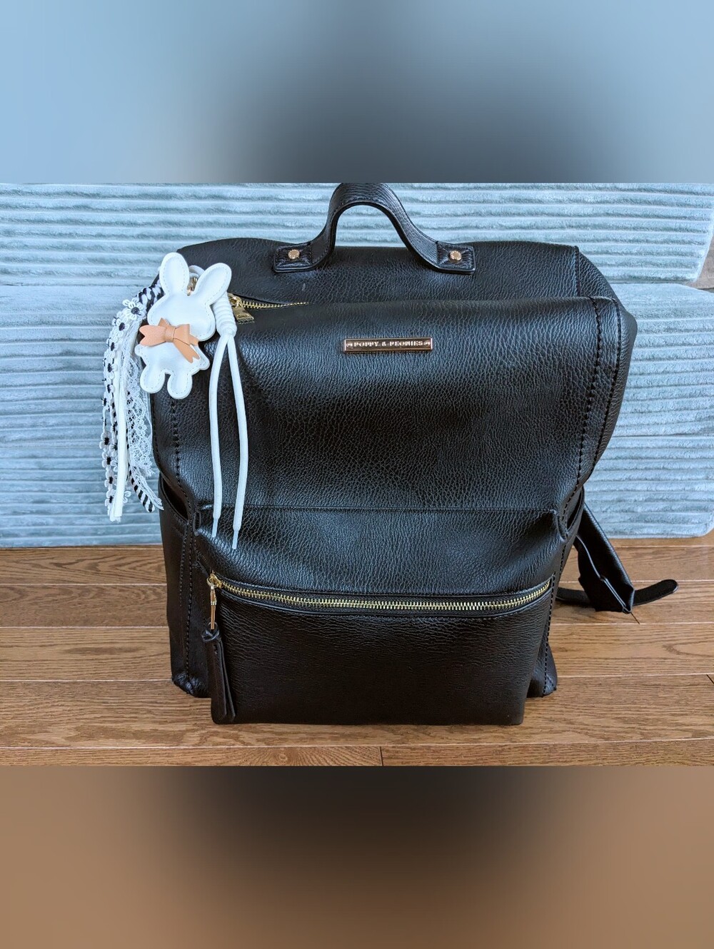 Poppy & Peonies Nomad Backpack, Black